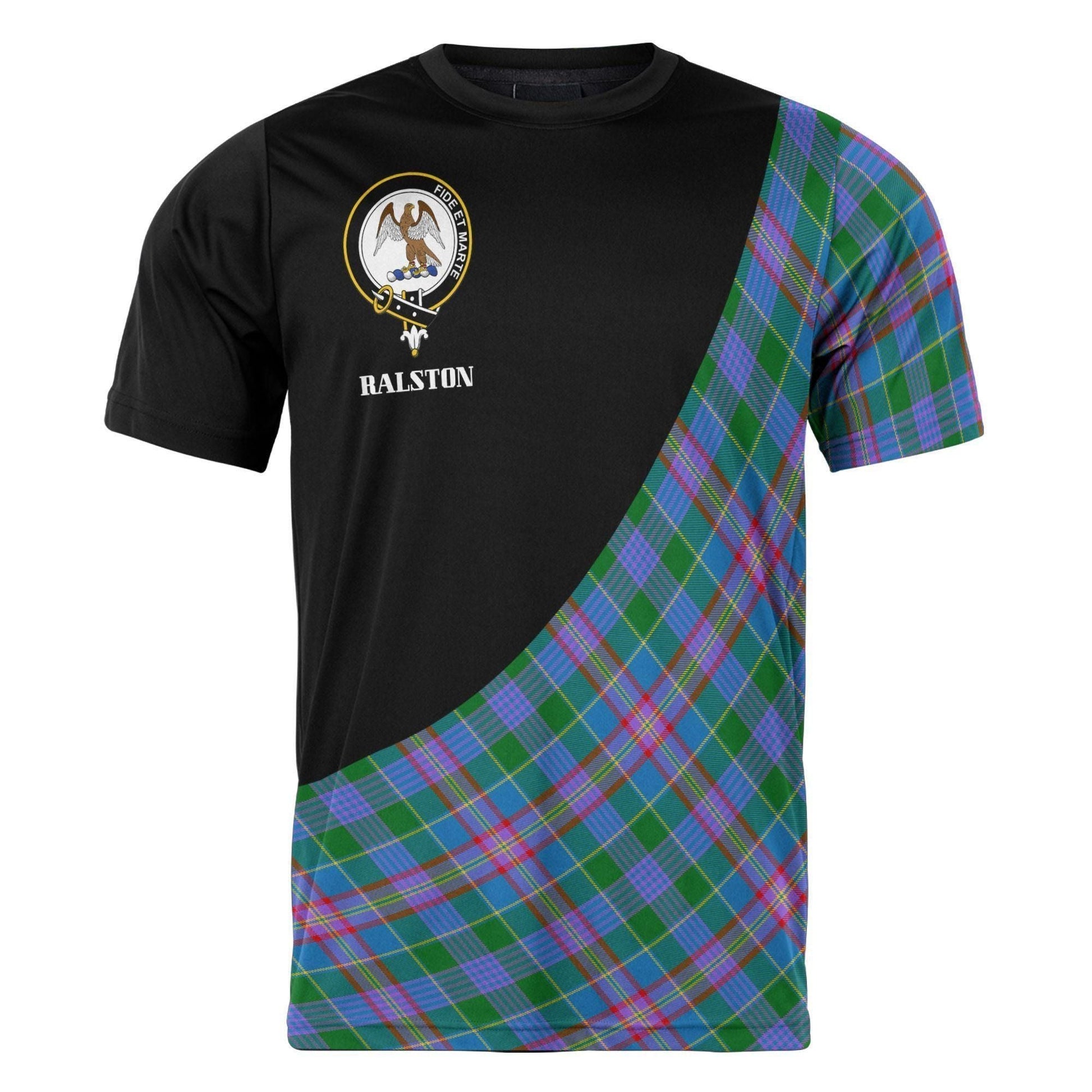 Printivon Ralston Clan Tartan with Kilt Design Personalized Tee Shirt Scotland Gift For Mom and Dad