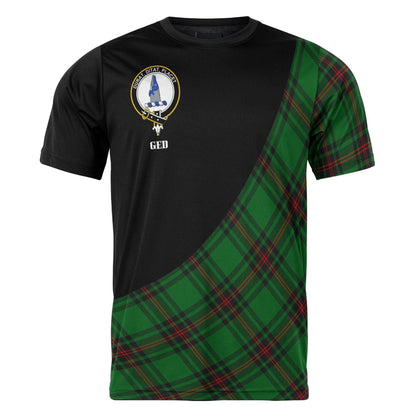 Printivon Ged Clan Tartan with Kilt Design Personalized Tee Shirt Scotland Gift For Mom and Dad