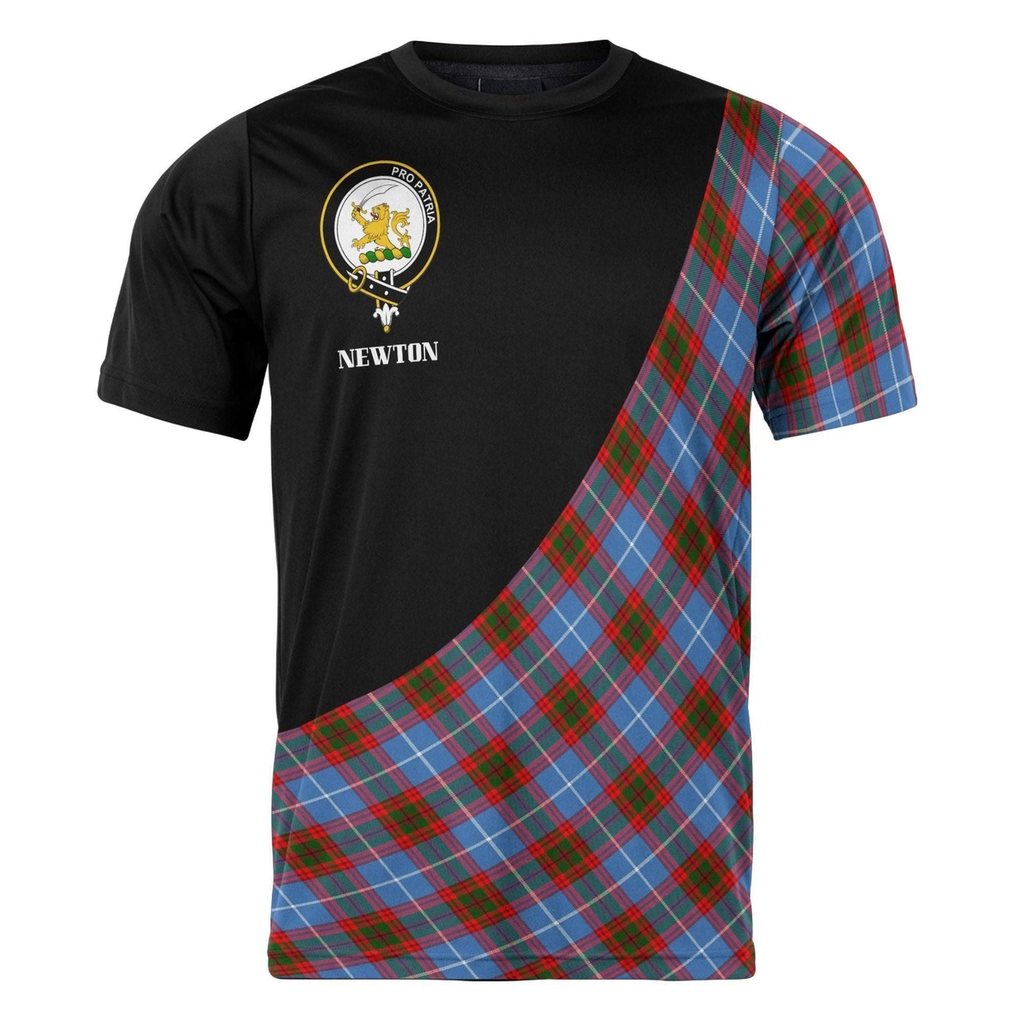 Printivon Newton Clan Tartan with Kilt Design Personalized Tee Shirt Scotland Gift For Mom and Dad