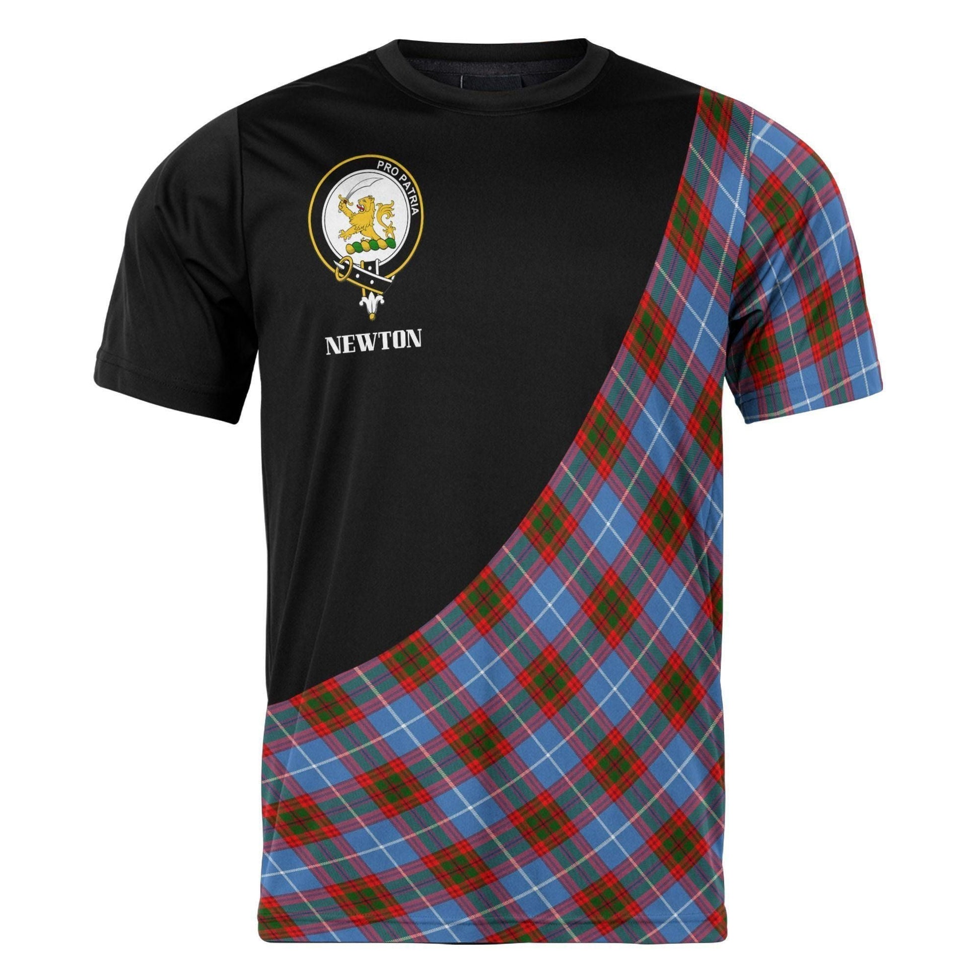 Printivon Newton Clan Tartan with Kilt Design Personalized Tee Shirt Scotland Gift For Mom and Dad