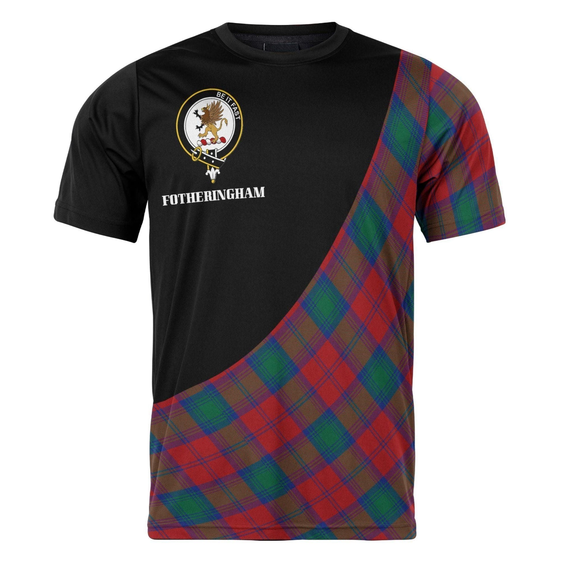 Printivon Fotheringham Clan Tartan with Kilt Design Personalized Tee Shirt Scotland Gift For Mom and Dad