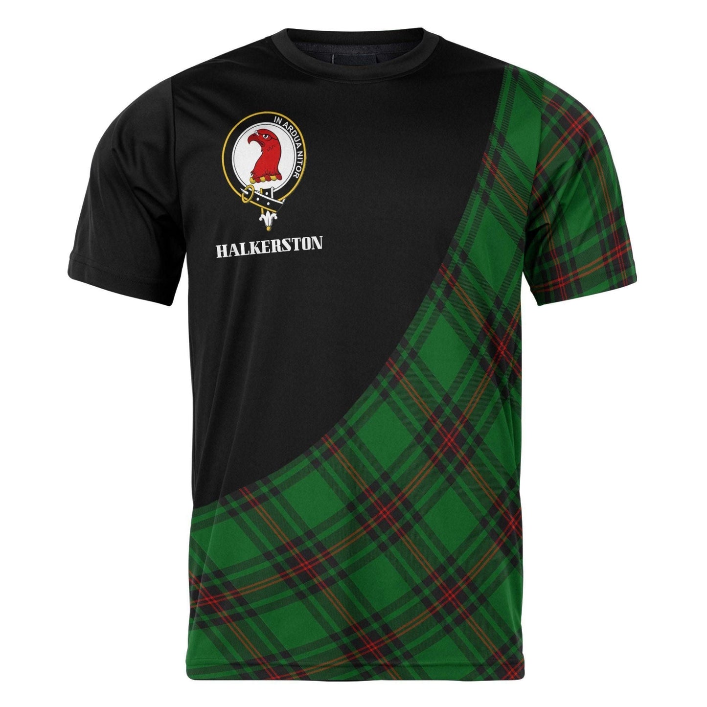 Printivon Halkerston Clan Tartan with Kilt Design Personalized Tee Shirt Scotland Gift For Mom and Dad