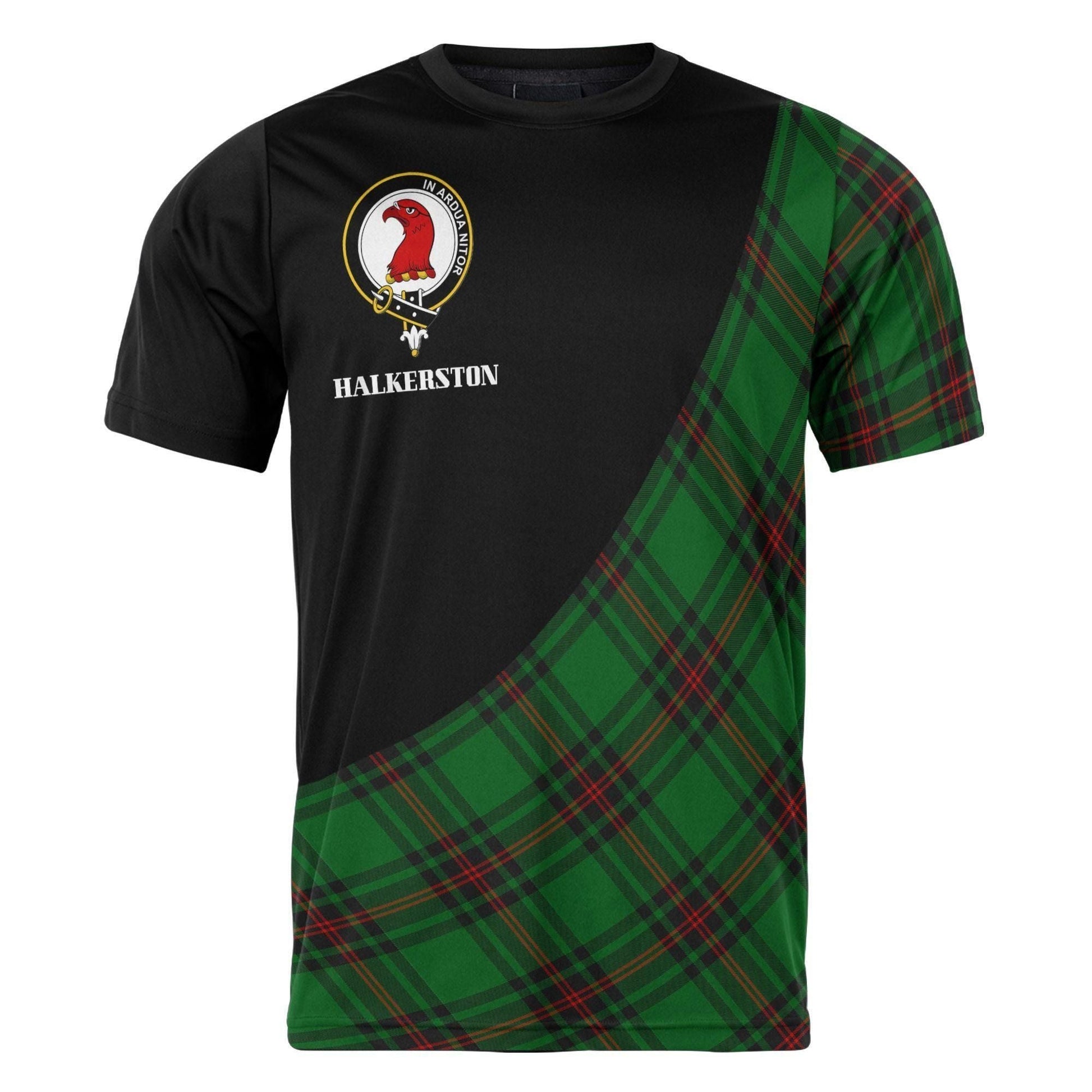 Printivon Halkerston Clan Tartan with Kilt Design Personalized Tee Shirt Scotland Gift For Mom and Dad