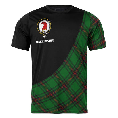 Printivon Halkerston Clan Tartan with Kilt Design Personalized Tee Shirt Scotland Gift For Mom and Dad