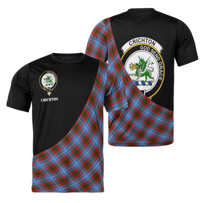 Printivon Crichton Clan Tartan with Kilt Design Personalized Tee Shirt Scotland Gift For Mom and Dad