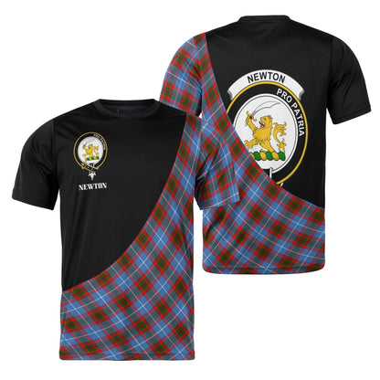 Printivon Newton Clan Tartan with Kilt Design Personalized Tee Shirt Scotland Gift For Mom and Dad