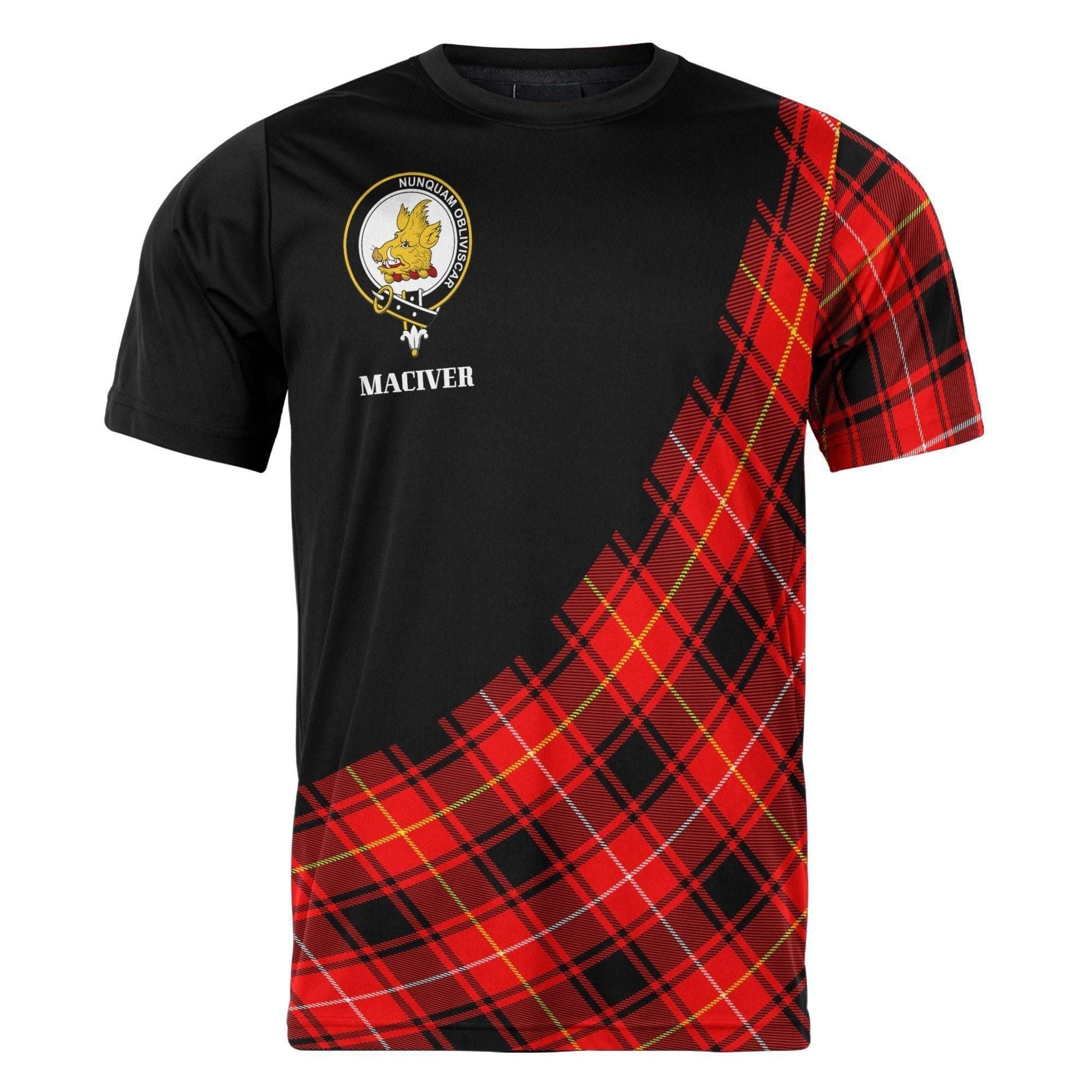 Printivon MacIver Clan Tartan with Kilt Design Personalized Tee Shirt Scotland Gift For Mom and Dad