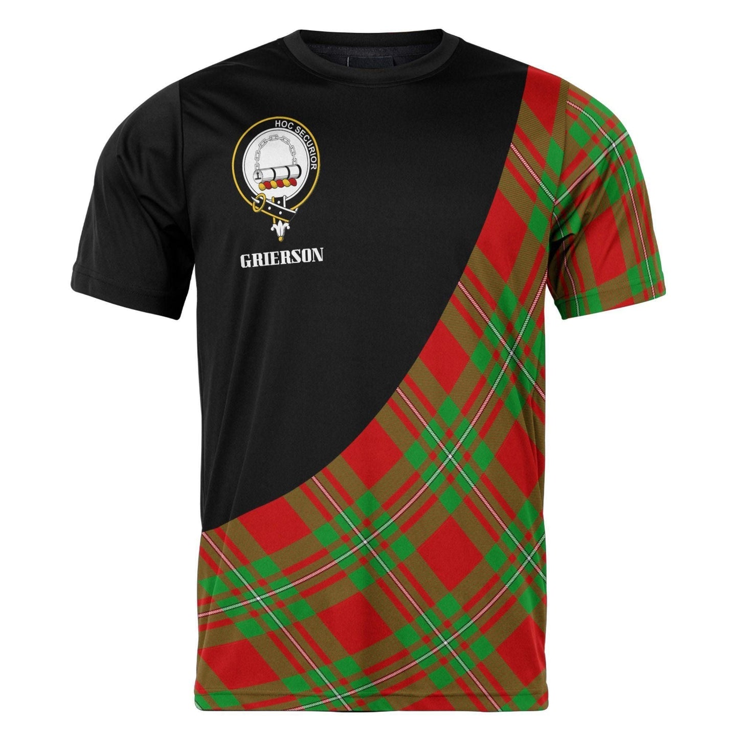 Printivon Grierson Clan Tartan with Kilt Design Personalized Tee Shirt Scotland Gift For Mom and Dad