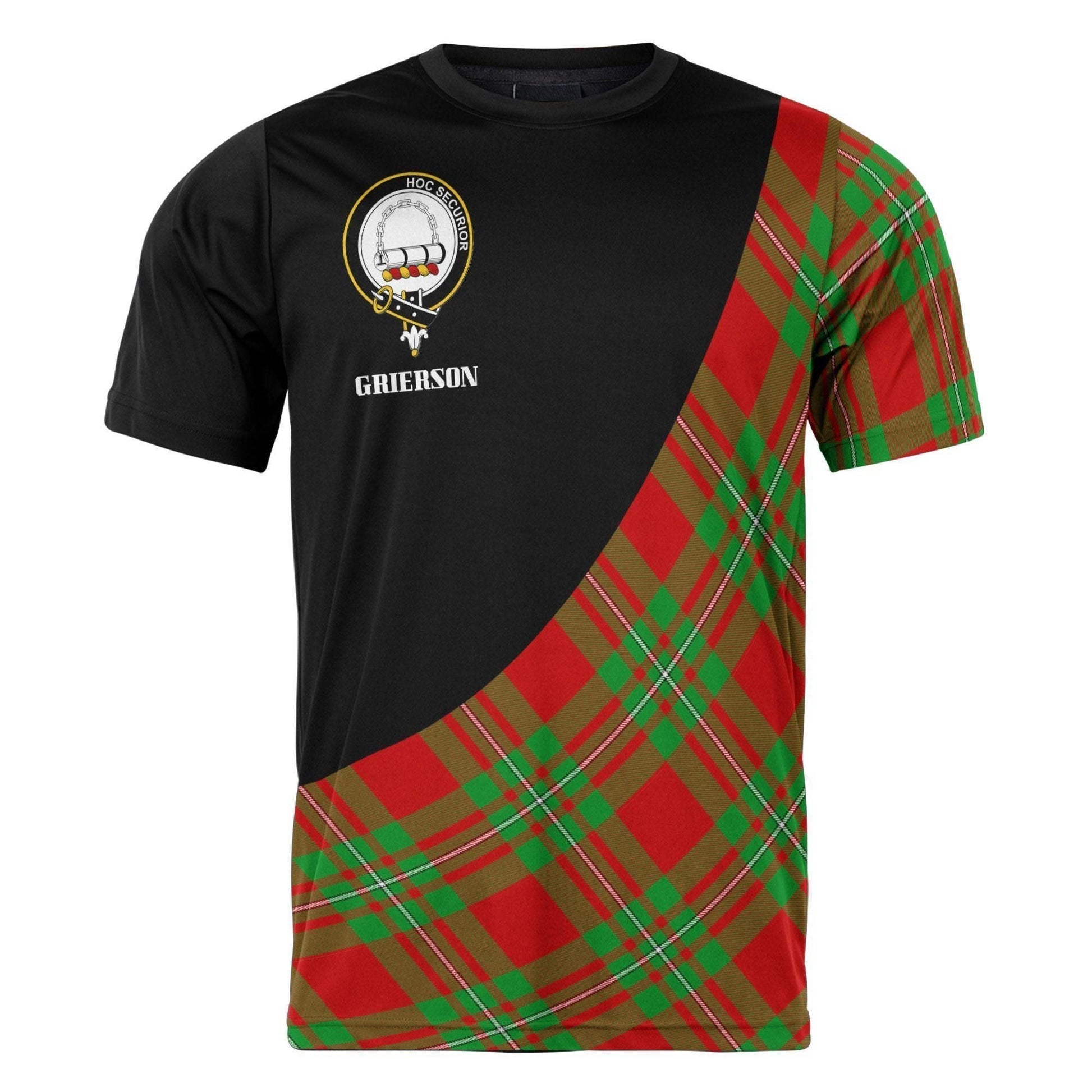 Printivon Grierson Clan Tartan with Kilt Design Personalized Tee Shirt Scotland Gift For Mom and Dad