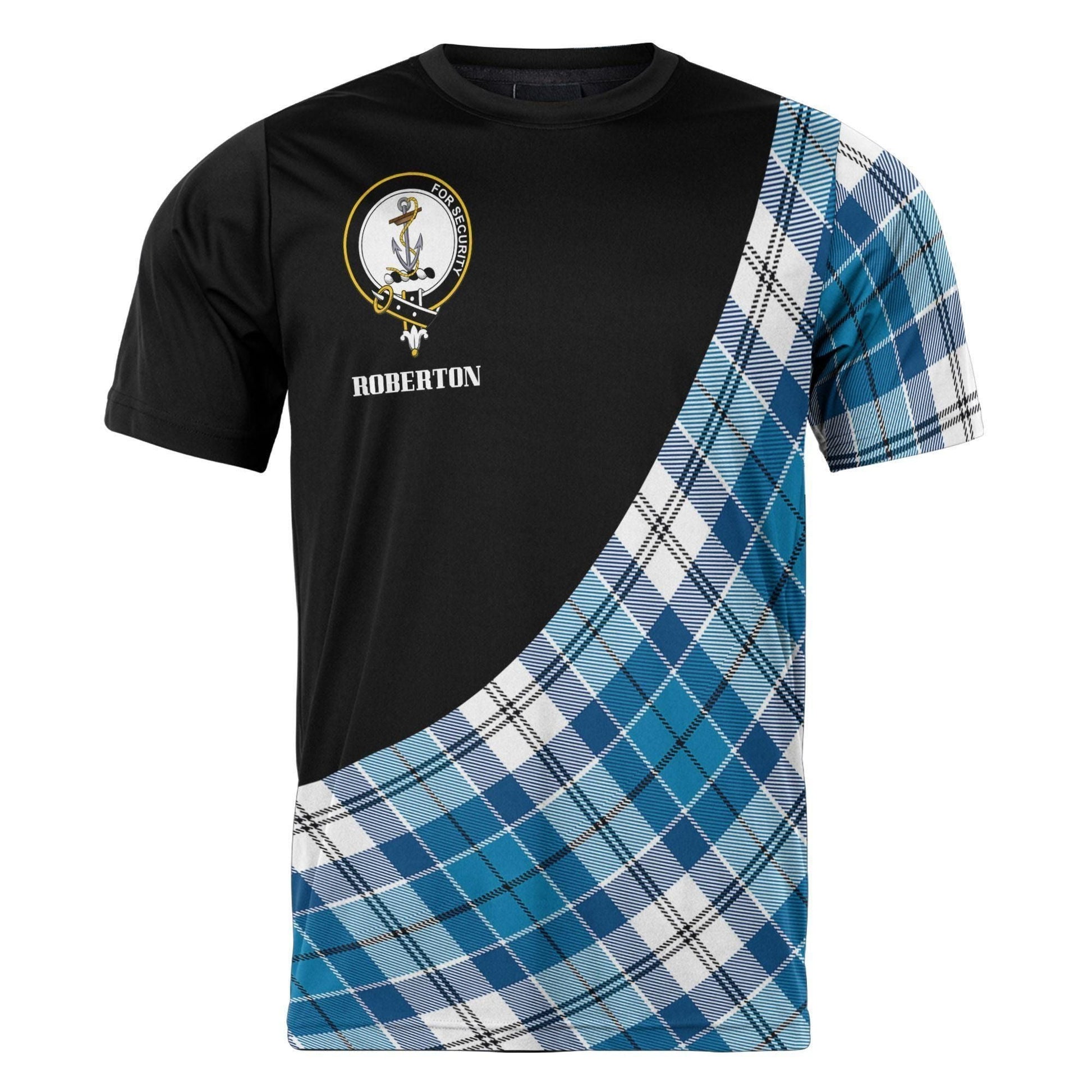 Printivon Roberton Clan Tartan with Kilt Design Personalized Tee Shirt Scotland Gift For Mom and Dad