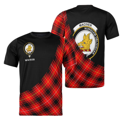 Printivon MacIver Clan Tartan with Kilt Design Personalized Tee Shirt Scotland Gift For Mom and Dad