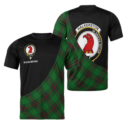 Printivon Halkerston Clan Tartan with Kilt Design Personalized Tee Shirt Scotland Gift For Mom and Dad