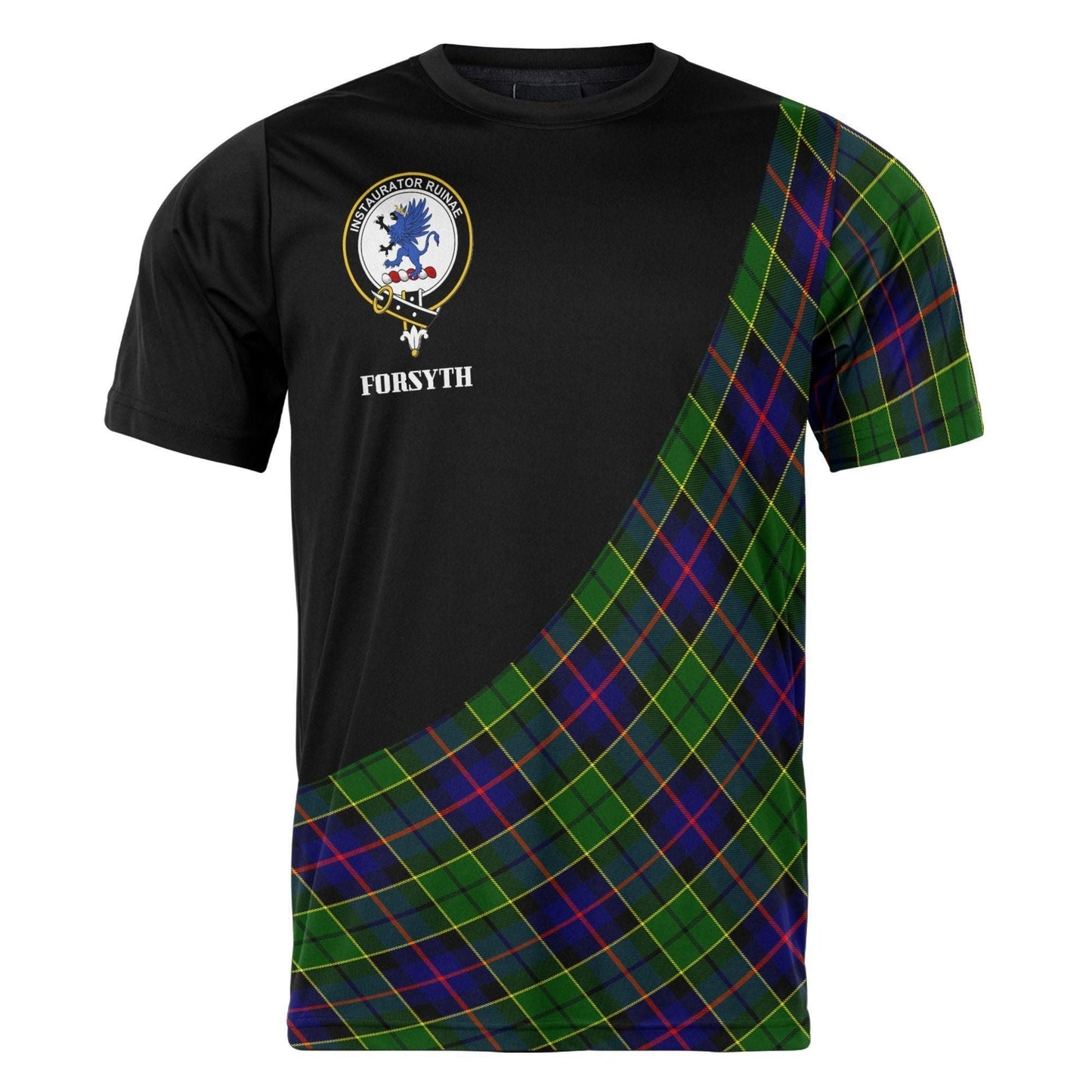 Printivon Forsyth Clan Tartan with Kilt Design Personalized Tee Shirt Scotland Gift For Mom and Dad