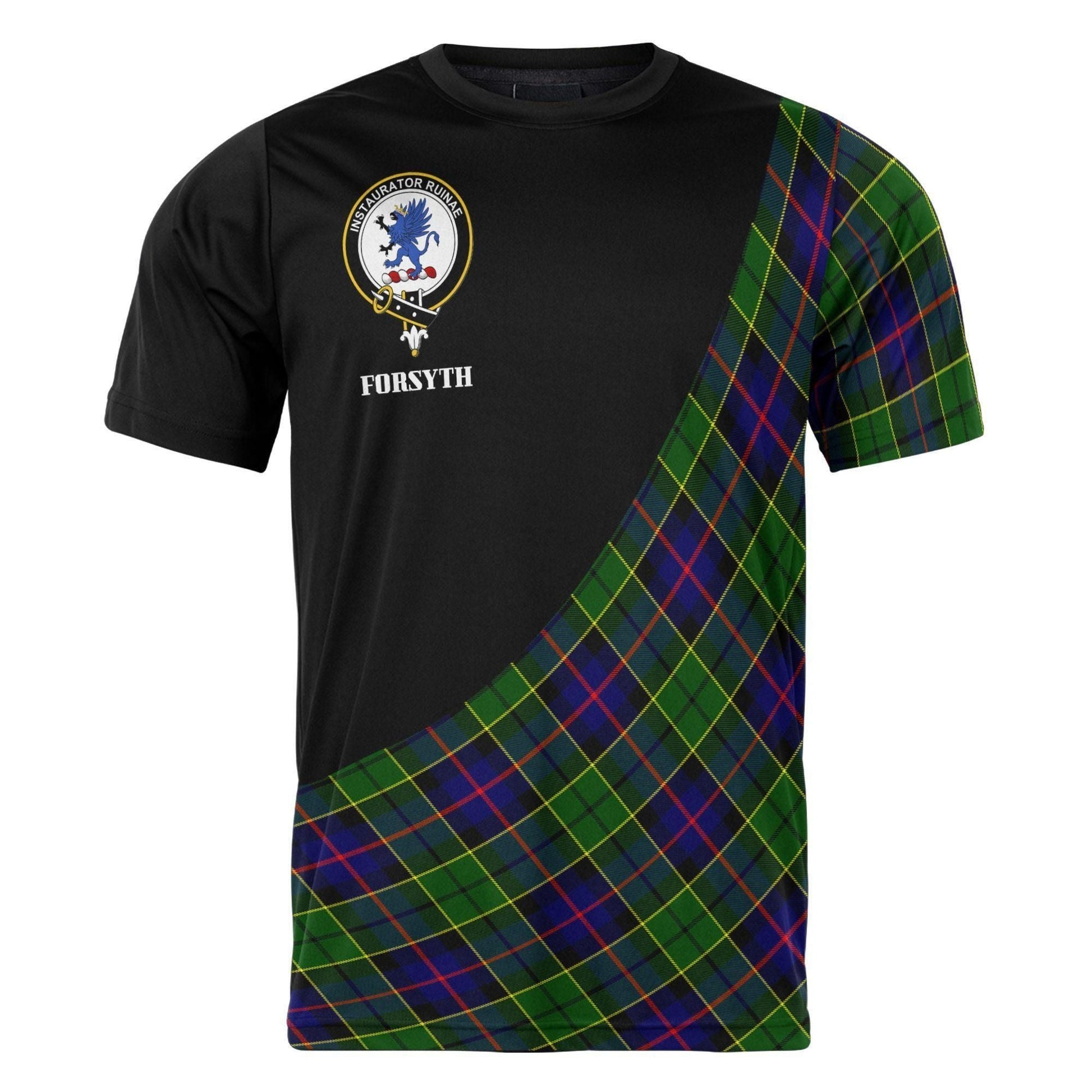 Printivon Forsyth Clan Tartan with Kilt Design Personalized Tee Shirt Scotland Gift For Mom and Dad