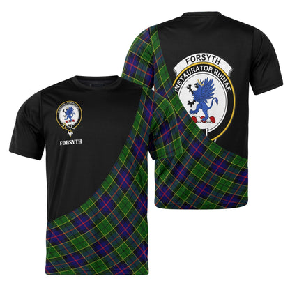 Printivon Forsyth Clan Tartan with Kilt Design Personalized Tee Shirt Scotland Gift For Mom and Dad