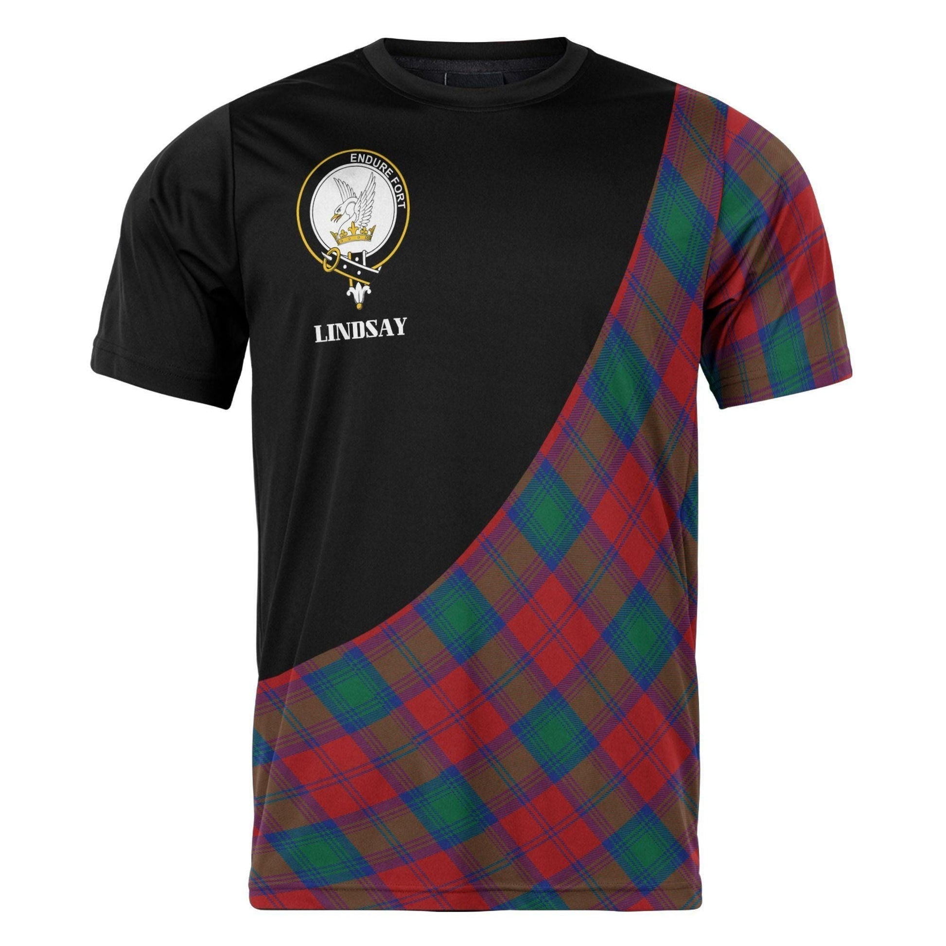 Printivon Lindsay Clan Tartan with Kilt Design Personalized Tee Shirt Scotland Gift For Mom and Dad