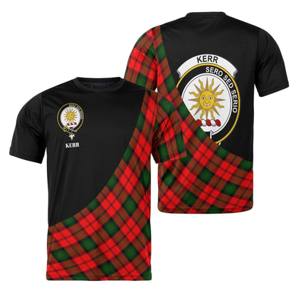 Printivon Kerr Clan Tartan with Kilt Design Personalized Tee Shirt Scotland Gift For Mom and Dad