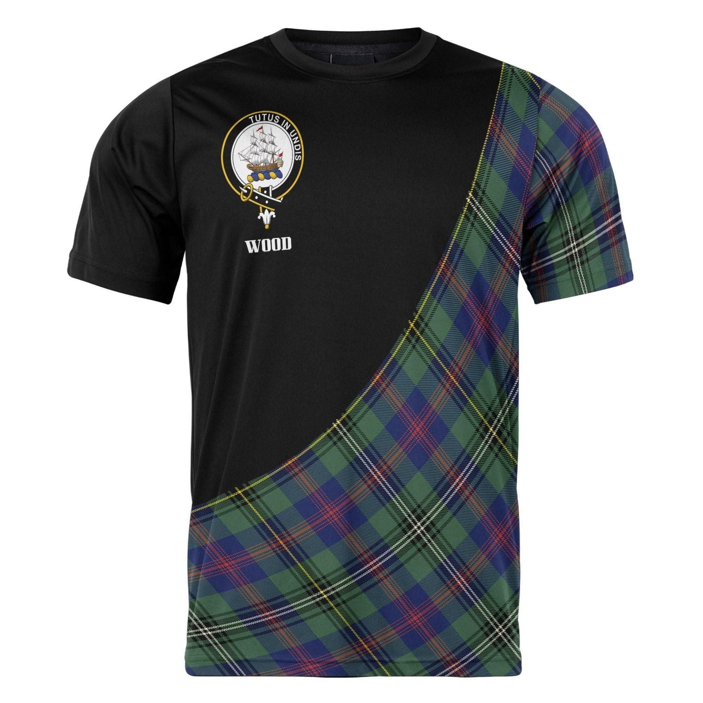 Printivon Wood Clan Tartan with Kilt Design Personalized Tee Shirt Scotland Gift For Mom and Dad