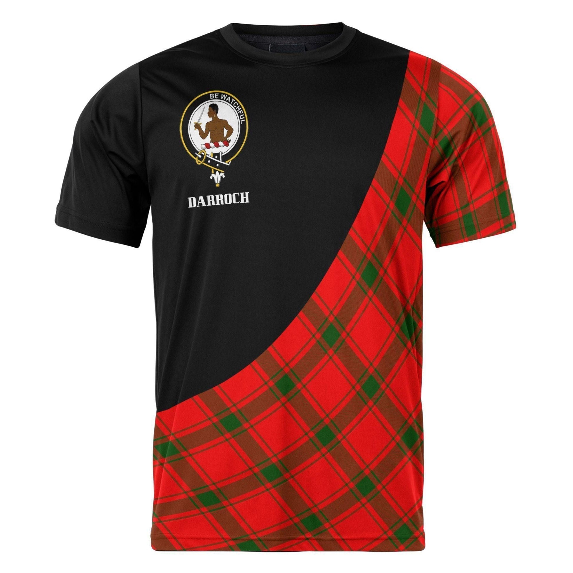 Printivon Darroch (Gourock) Clan Tartan with Kilt Design Personalized Tee Shirt Scotland Gift For Mom and Dad