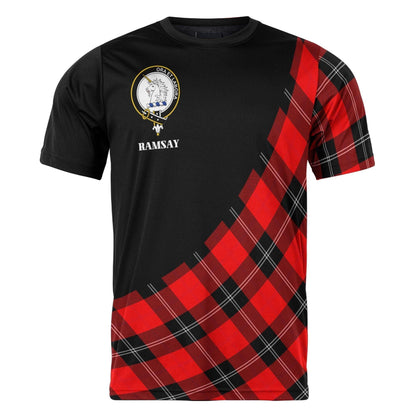 Printivon Ramsay Clan Tartan with Kilt Design Personalized Tee Shirt Scotland Gift For Mom and Dad