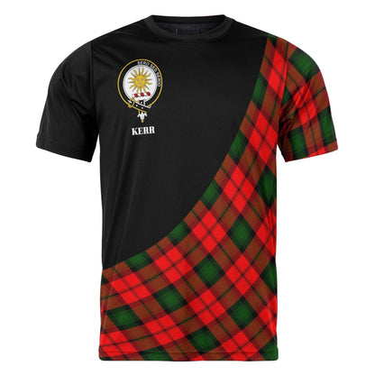 Printivon Kerr Clan Tartan with Kilt Design Personalized Tee Shirt Scotland Gift For Mom and Dad