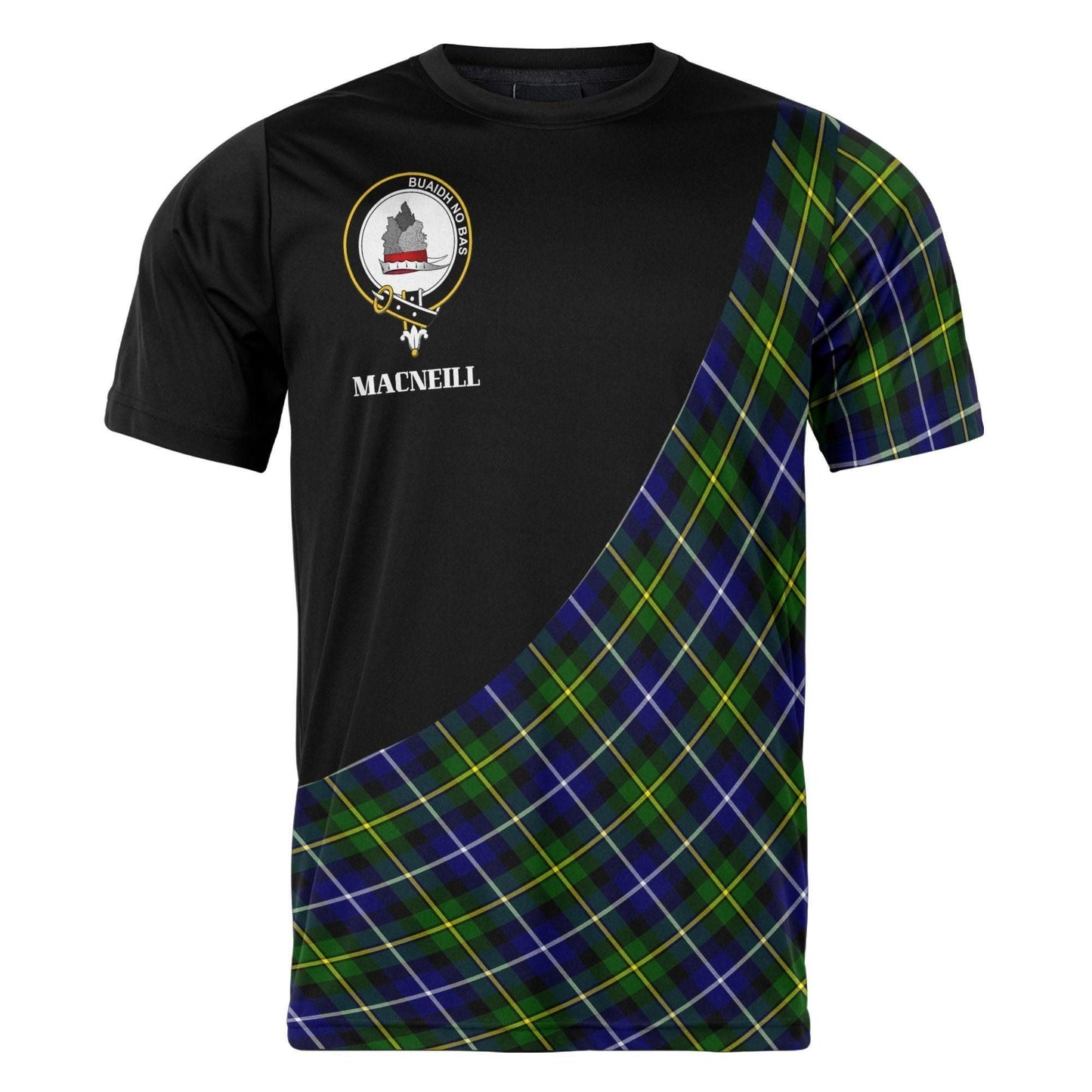 Printivon MacNeill of Barra Clan Tartan with Kilt Design Personalized Tee Shirt Scotland Gift For Mom and Dad
