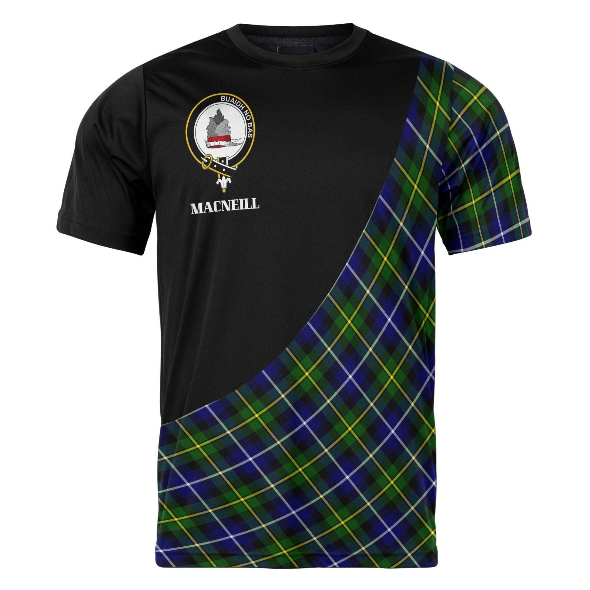 Printivon MacNeill of Barra Clan Tartan with Kilt Design Personalized Tee Shirt Scotland Gift For Mom and Dad