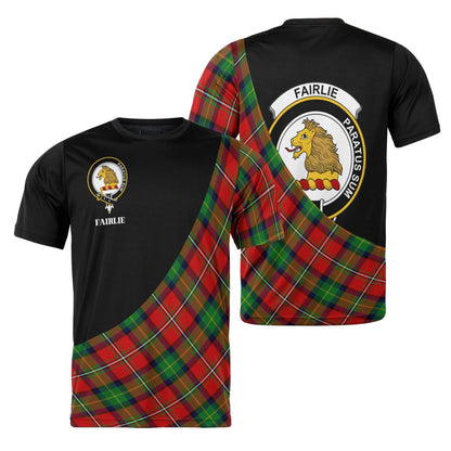 Printivon Fairlie Clan Tartan with Kilt Design Personalized Tee Shirt Scotland Gift For Mom and Dad