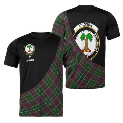 Printivon Crosbie Clan Tartan with Kilt Design Personalized Tee Shirt Scotland Gift For Mom and Dad