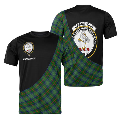 Printivon Cranstoun Clan Tartan with Kilt Design Personalized Tee Shirt Scotland Gift For Mom and Dad