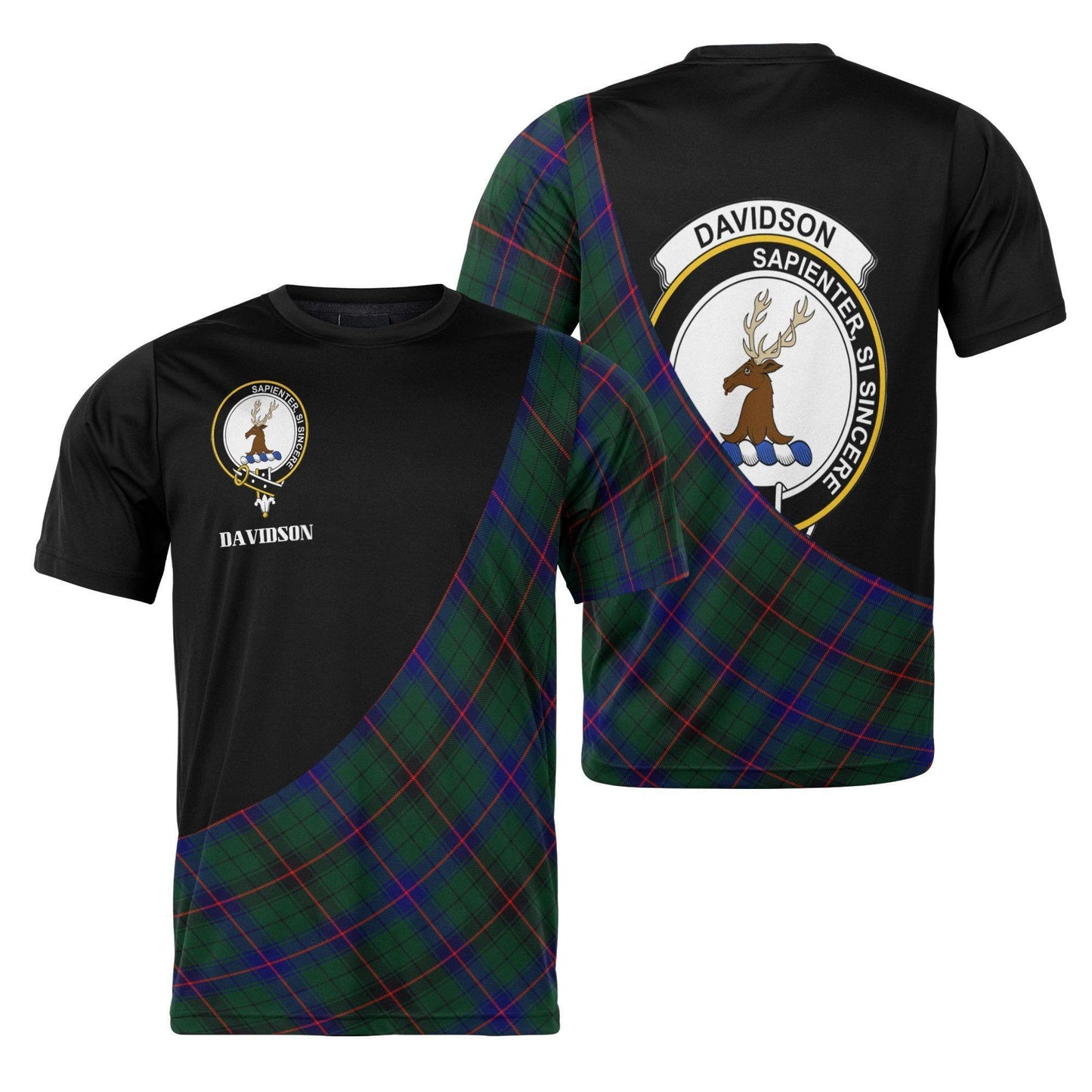 Printivon Davidson Clan Tartan with Kilt Design Personalized Tee Shirt Scotland Gift For Mom and Dad
