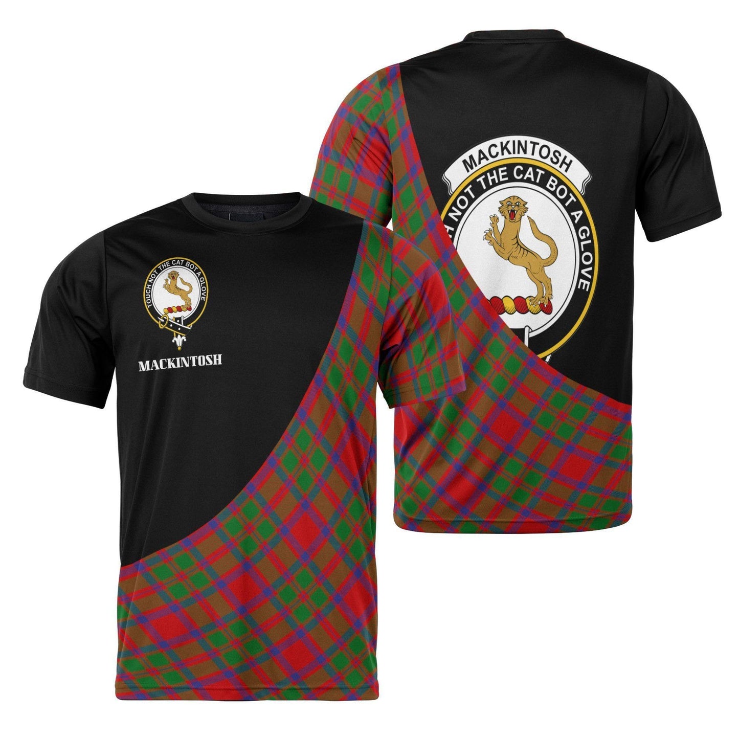 Printivon MacKintosh Clan Tartan with Kilt Design Personalized Tee Shirt Scotland Gift For Mom and Dad