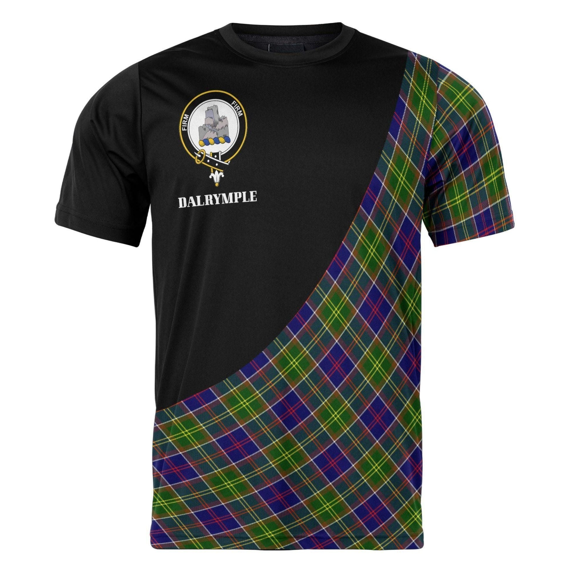 Printivon Dalrymple Clan Tartan with Kilt Design Personalized Tee Shirt Scotland Gift For Mom and Dad