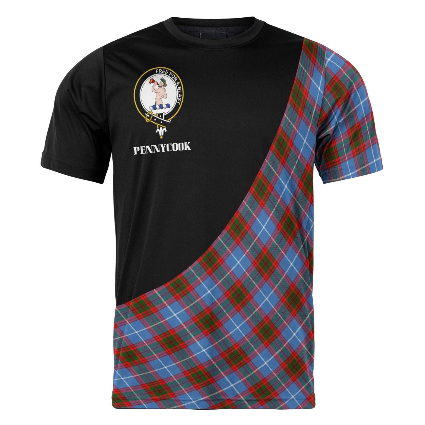Printivon Pennycook Clan Tartan with Kilt Design Personalized Tee Shirt Scotland Gift For Mom and Dad