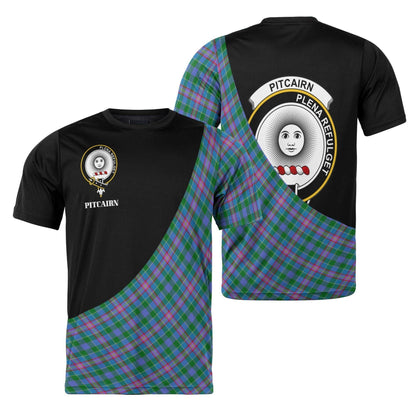 Printivon Pitcairn Clan Tartan with Kilt Design Personalized Tee Shirt Scotland Gift For Mom and Dad