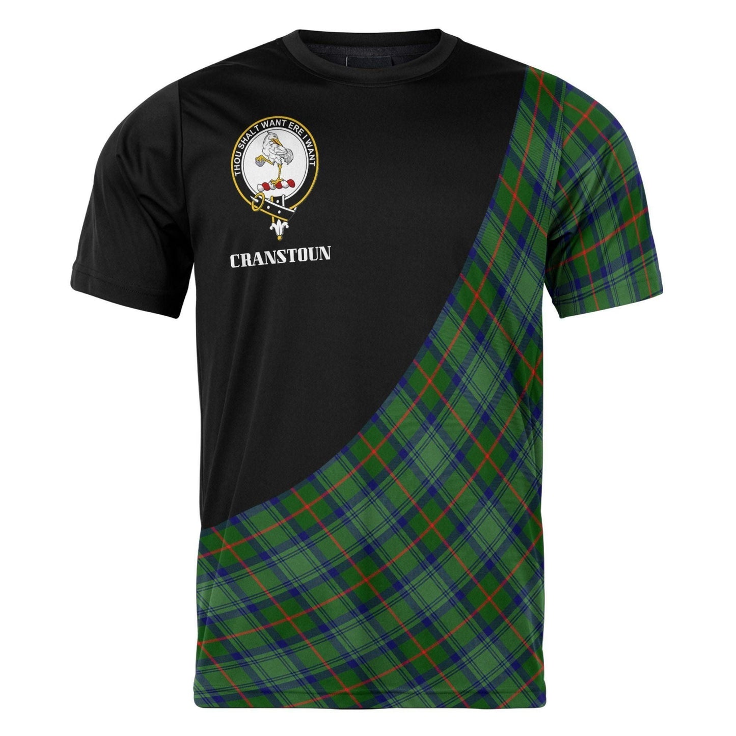 Printivon Cranstoun Clan Tartan with Kilt Design Personalized Tee Shirt Scotland Gift For Mom and Dad