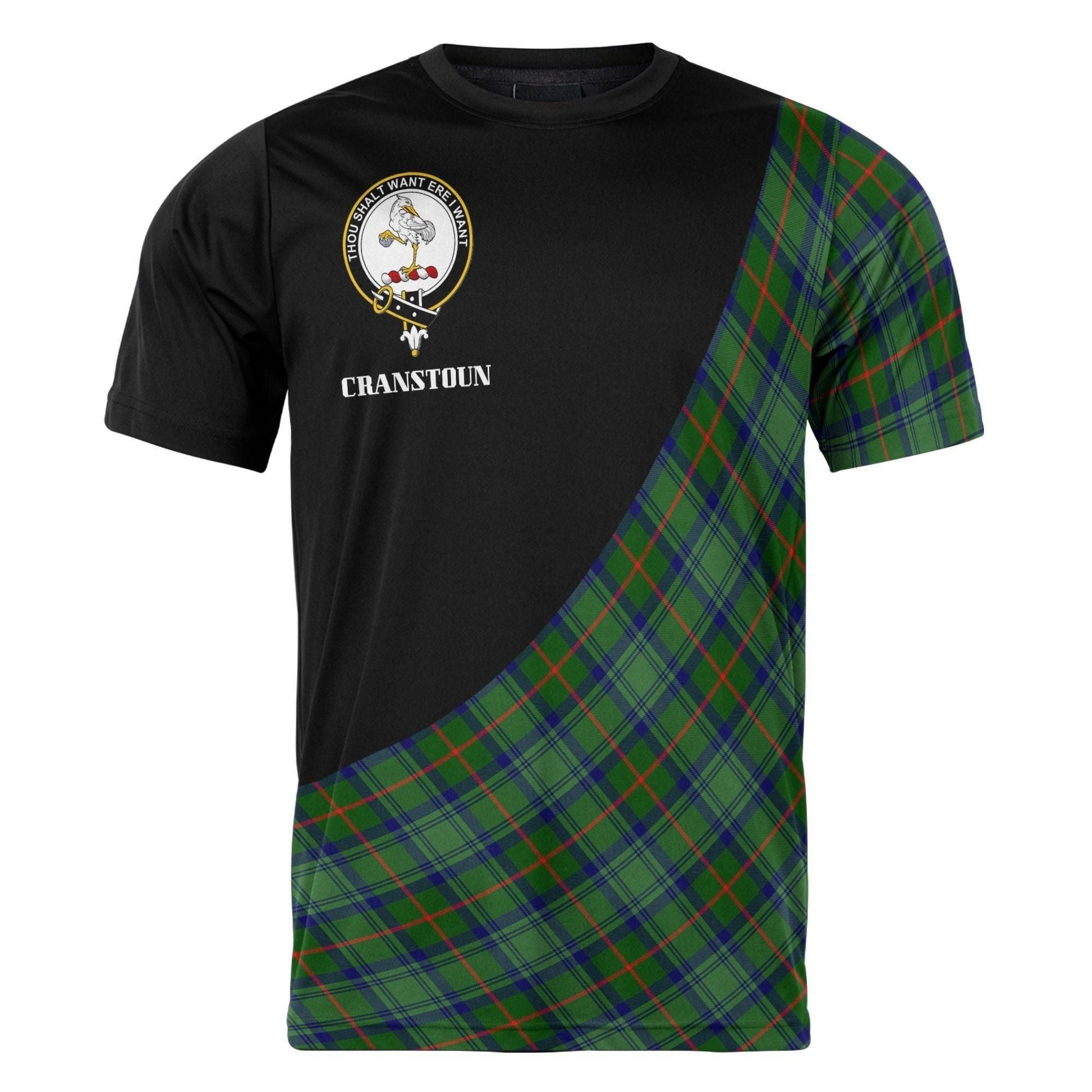 Printivon Cranstoun Clan Tartan with Kilt Design Personalized Tee Shirt Scotland Gift For Mom and Dad