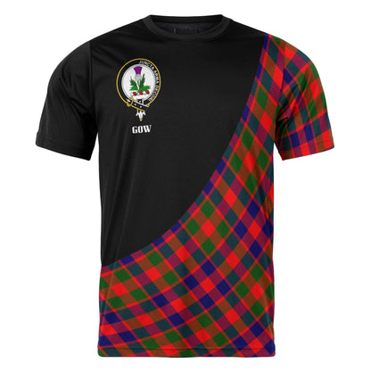 Printivon Gow (of Skeoch) Clan Tartan with Kilt Design Personalized Tee Shirt Scotland Gift For Mom and Dad