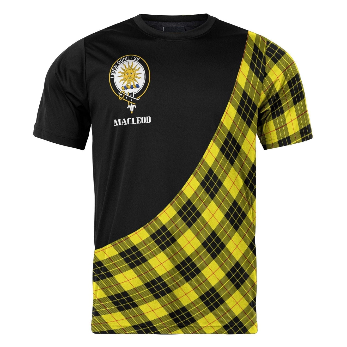 Printivon MacLeod of Lewis Clan Tartan with Kilt Design Personalized Tee Shirt Scotland Gift For Mom and Dad
