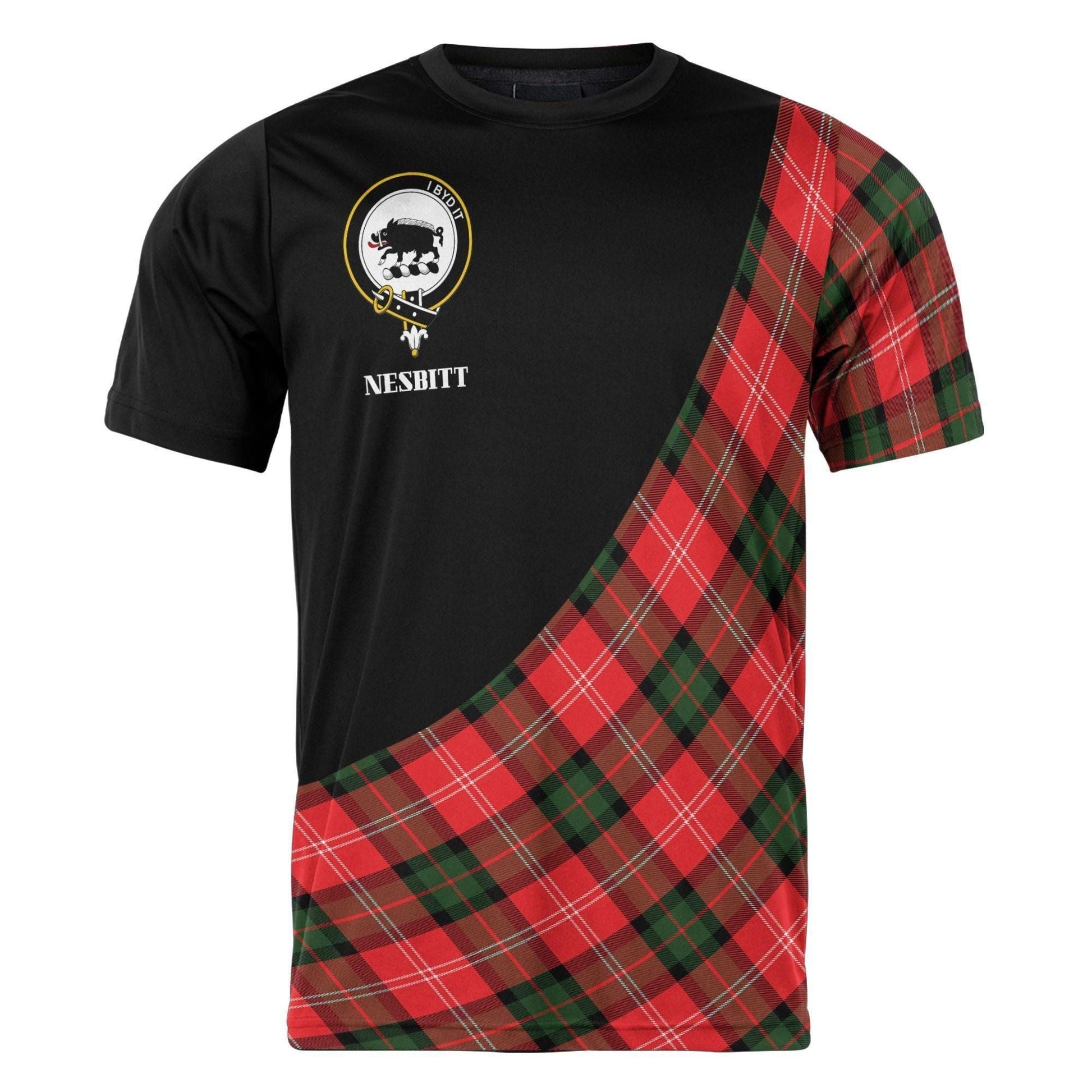 Printivon Nesbitt Clan Tartan with Kilt Design Personalized Tee Shirt Scotland Gift For Mom and Dad