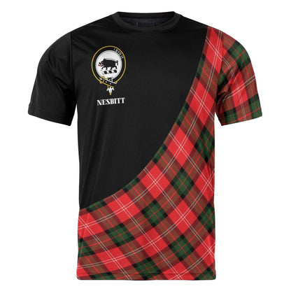 Printivon Nesbitt Clan Tartan with Kilt Design Personalized Tee Shirt Scotland Gift For Mom and Dad