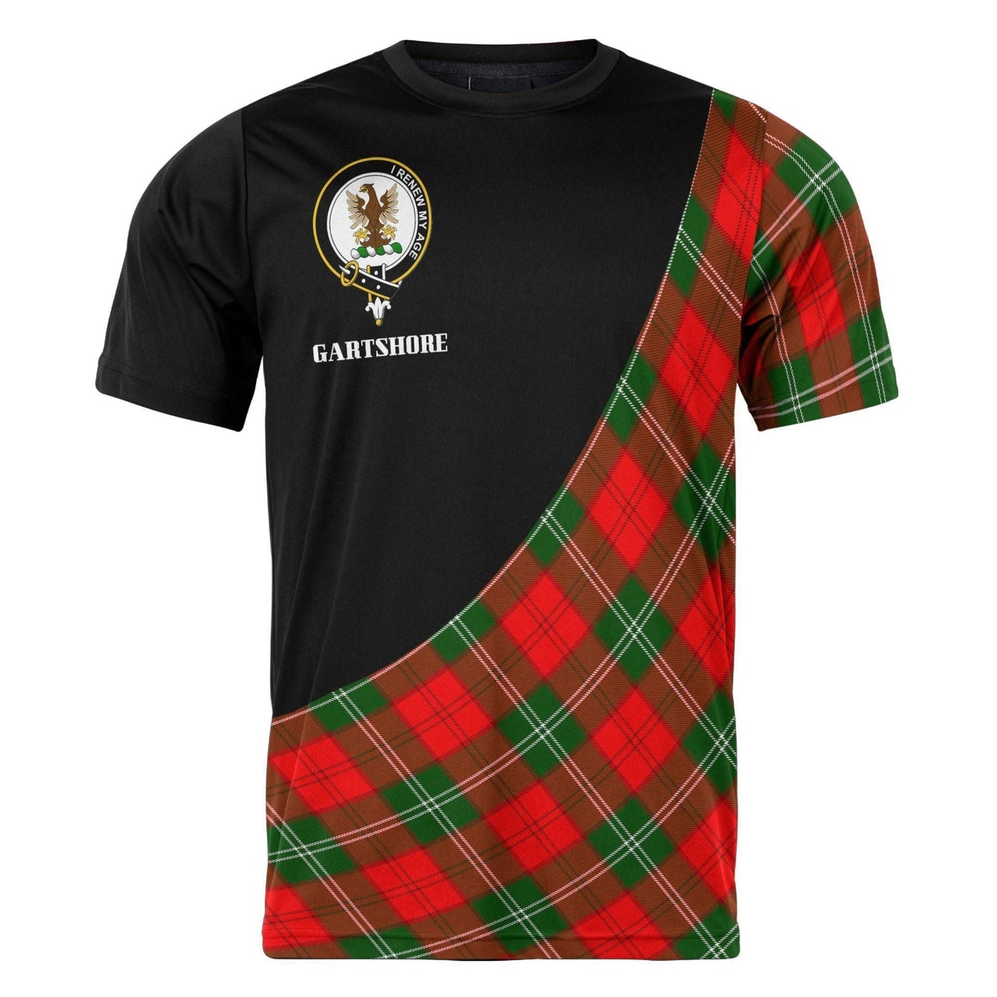 Printivon Gartshore Clan Tartan with Kilt Design Personalized Tee Shirt Scotland Gift For Mom and Dad
