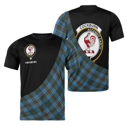 Printivon Cockburn Clan Tartan with Kilt Design Personalized Tee Shirt Scotland Gift For Mom and Dad