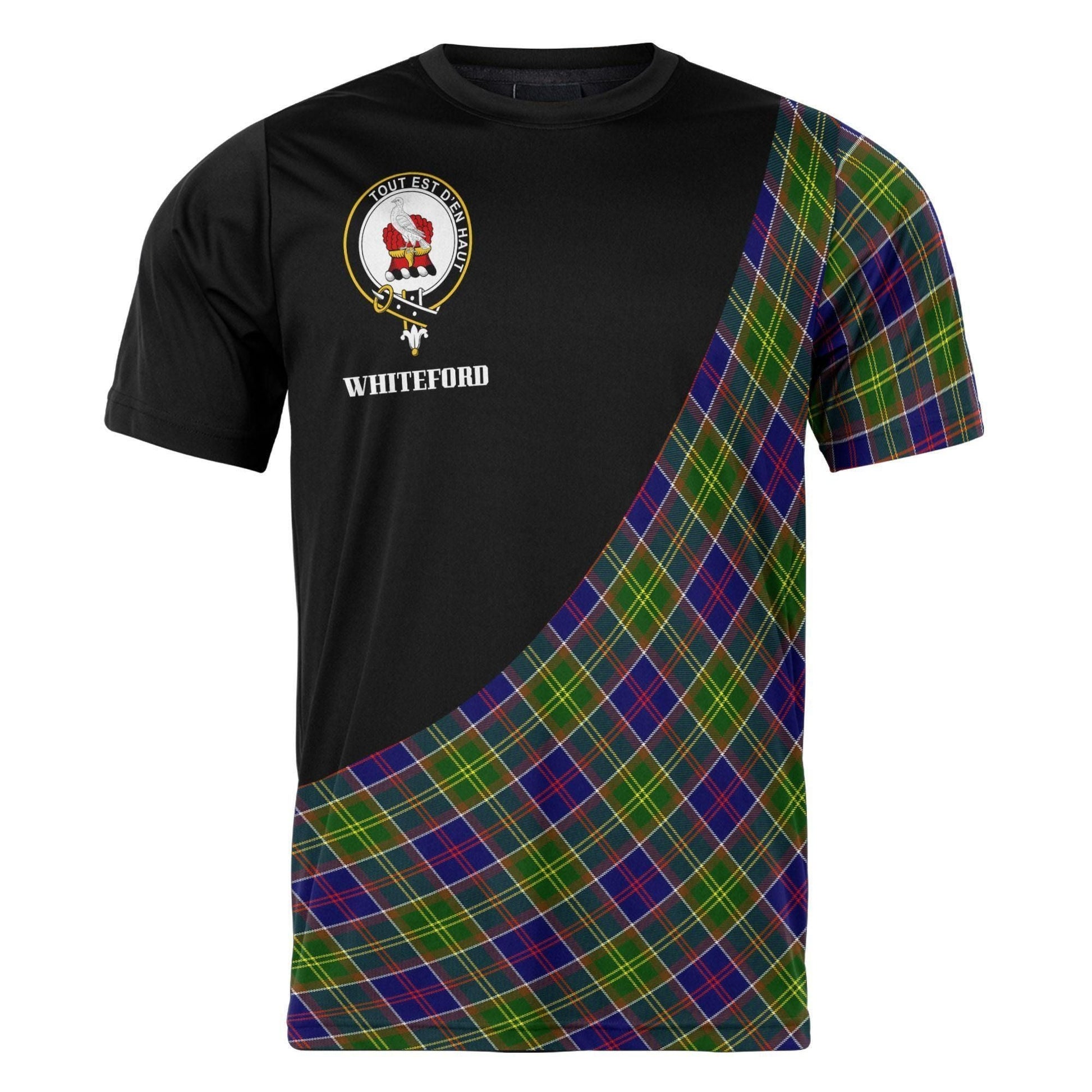 Printivon Whiteford Clan Tartan with Kilt Design Personalized Tee Shirt Scotland Gift For Mom and Dad
