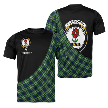 Printivon Learmonth Clan Tartan with Kilt Design Personalized Tee Shirt Scotland Gift For Mom and Dad