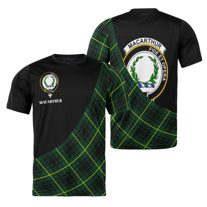 Printivon MacArthur Clan Tartan with Kilt Design Personalized Tee Shirt Scotland Gift For Mom and Dad
