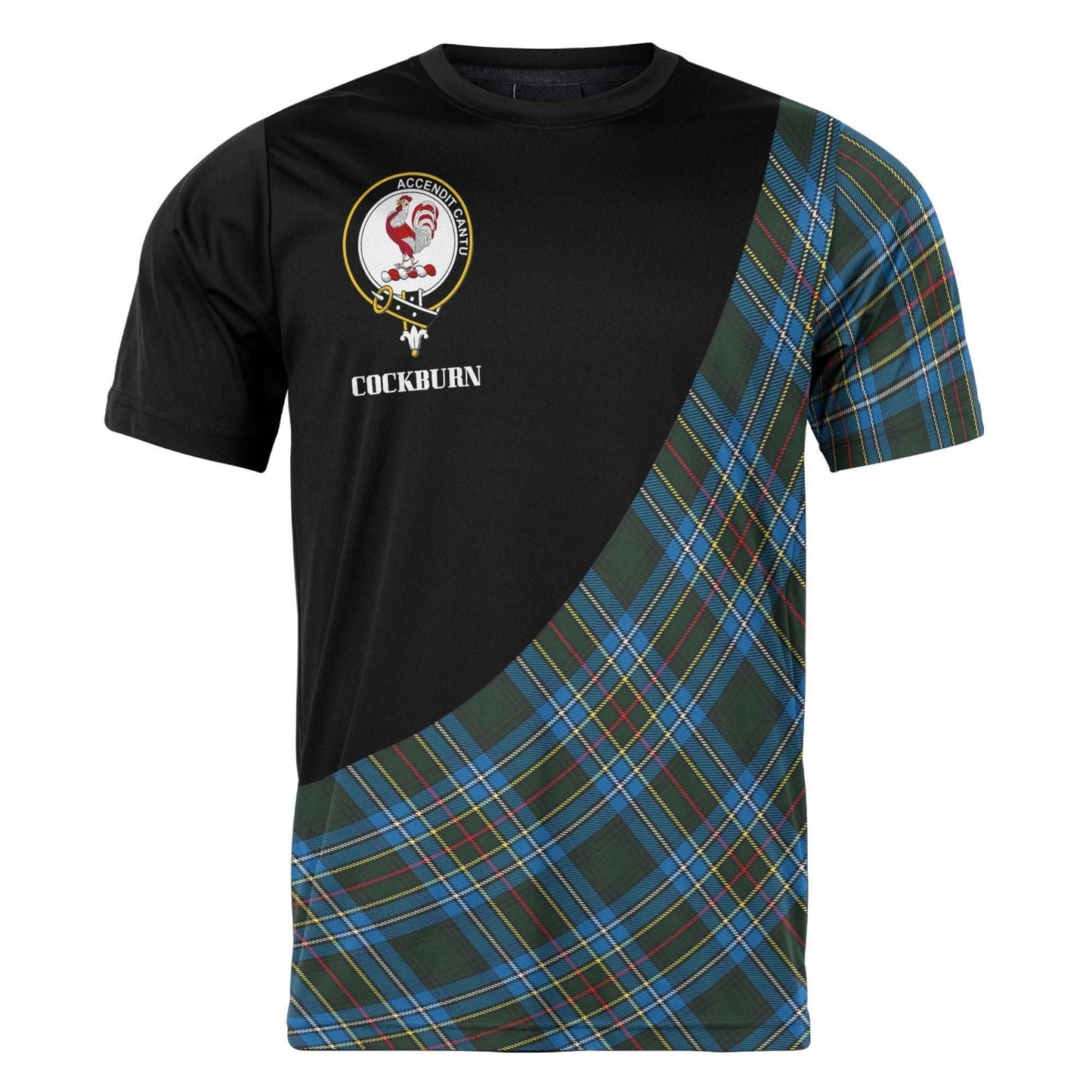 Printivon Cockburn Clan Tartan with Kilt Design Personalized Tee Shirt Scotland Gift For Mom and Dad
