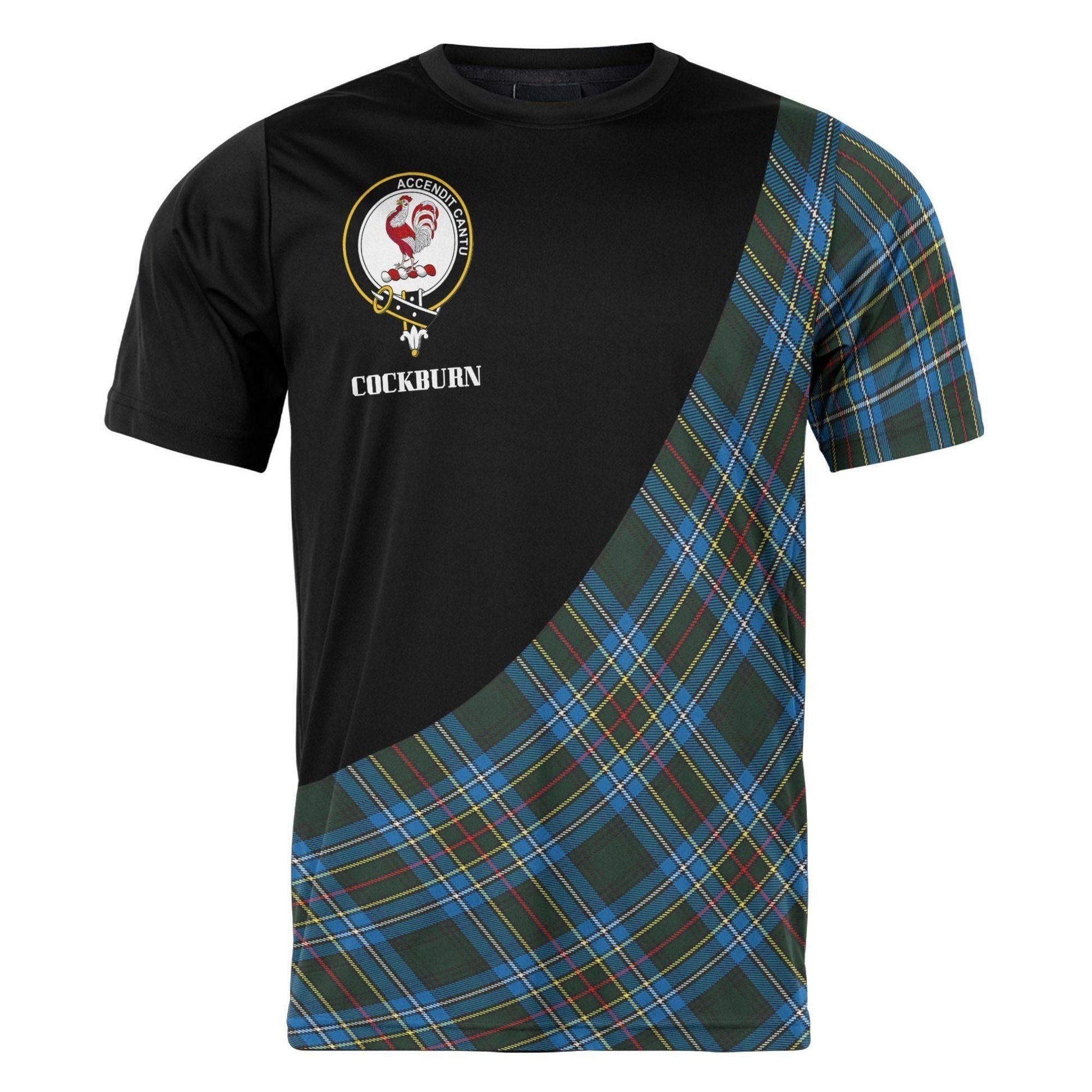 Printivon Cockburn Clan Tartan with Kilt Design Personalized Tee Shirt Scotland Gift For Mom and Dad