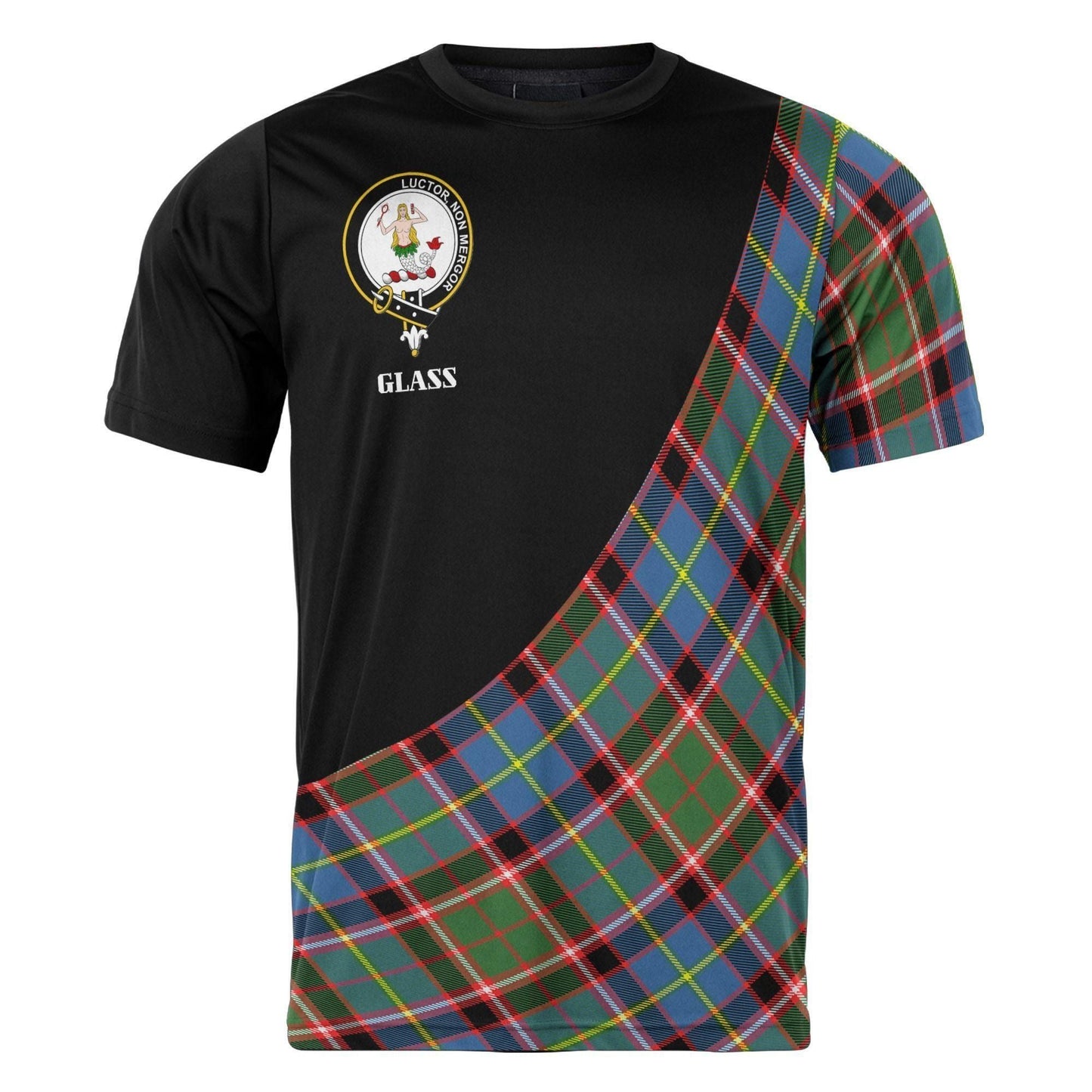 Printivon Glass Clan Tartan with Kilt Design Personalized Tee Shirt Scotland Gift For Mom and Dad