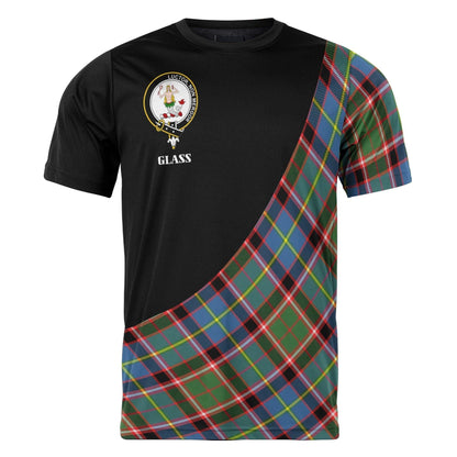 Printivon Glass Clan Tartan with Kilt Design Personalized Tee Shirt Scotland Gift For Mom and Dad